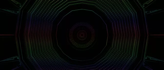 32:9 Ultrawide 60fps Neon Tunnel Screensaver - Spiraling Diamond Vortex VJ Loop
