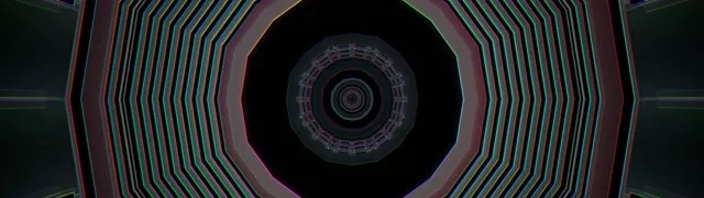 32:9 Ultrabredd | 60fps Screensaver - Neon Tunnel Koncentriska Oktagon Vortex VJLoops Footage