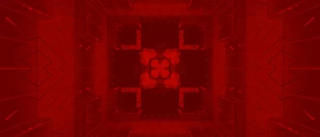 32:9 আল্ট্রাওয়াইড | 60fps স্ক্রিনসেভার - রেড নিওন টানেল পালসেটিং ডায়মন্ড ভর্টেক্স VJ লুপ