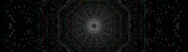 32:9 Ultrawide Neon Tunnel Hexagon Grid VJ Loop 60fps Screensaver