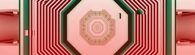 32:9 Ultrawide Neon Tunnel Pink Octagon VJ Loop 60fps Screensaver