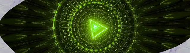32:9 Ultrawide Neon Tunnel Spiraling Triangle VJ Loop 60fps Screensaver