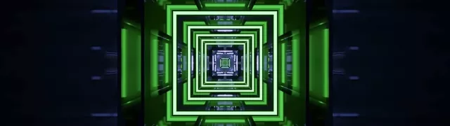 32:9 Ultrawide Neon Tunnel VJ Loop 60fps Screensaver Pulsating Square Vortex