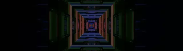 32:9 Ultrawide Neon Tunnel Vj Loop | Pulsating Square Vortex 60fps Screensaver