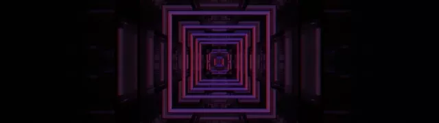 32:9 Ultrawide Neon Tunnel Vj Loop - Purple Square Vortex 60fps Screensaver