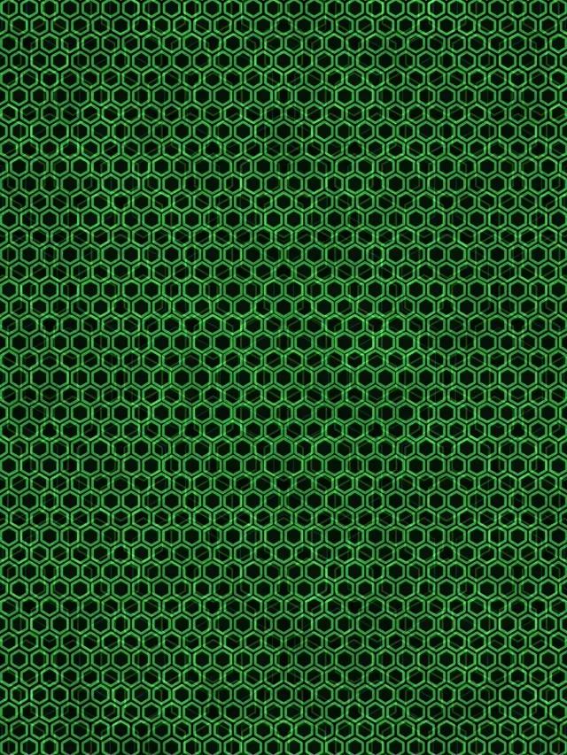3:4 iPad Portrait 60FPS Bright Green Hexagon Screensaver Live Wallpaper