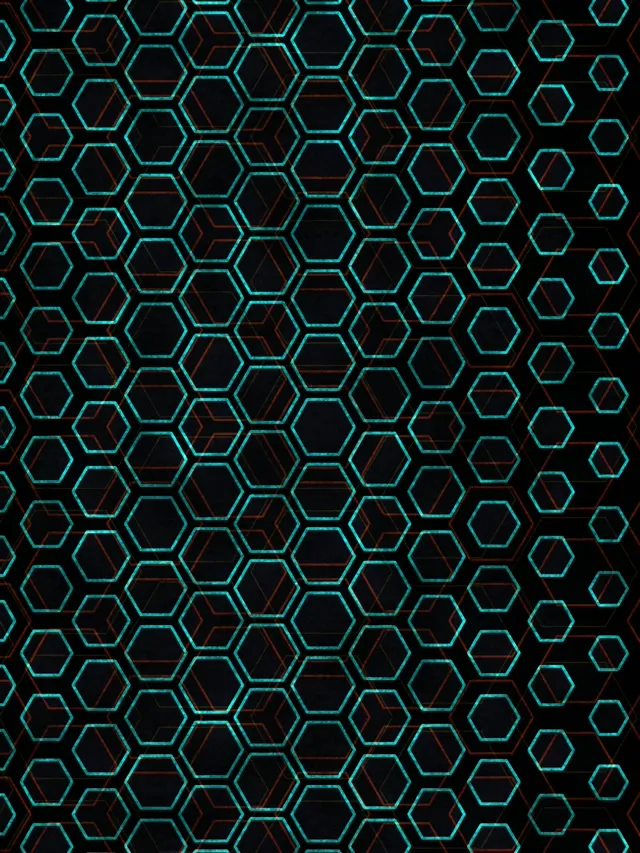 3:4 iPad Portrait | 60fps Cyan Hexagon Screensaver | Live Wallpaper Neon