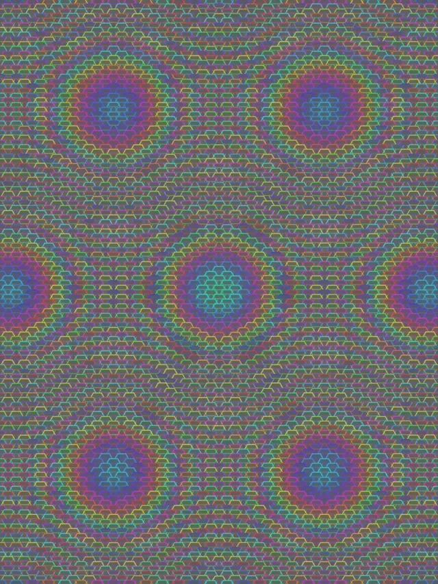 3:4 iPad Portrait 60fps Emerald Gold Kaleidoscope Flowing VJ Loop Screensaver