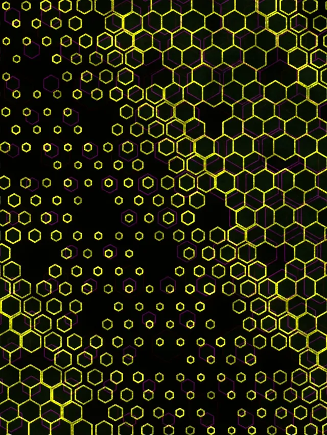 3:4 iPad Portrait 60fps Hex Screensaver | Neon Motion VJ Animation
