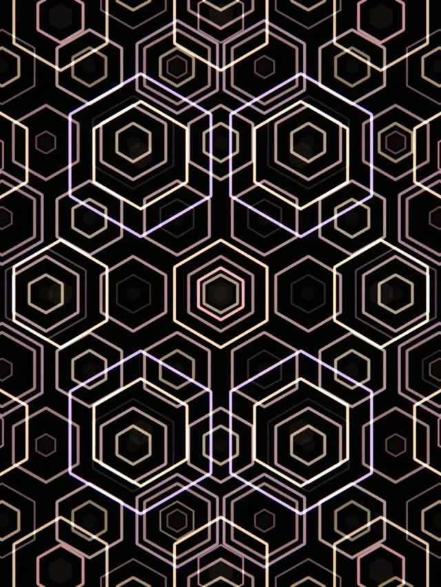 3:4 iPad Portrait | 60fps Hexagon Screensaver Live Wallpaper | Luminous
