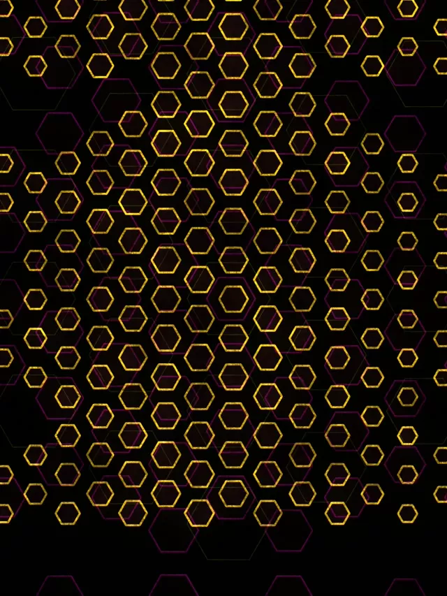 3:4 iPad Portrait 60FPS Hexagon Screensaver | Neon VJ Animation Golden