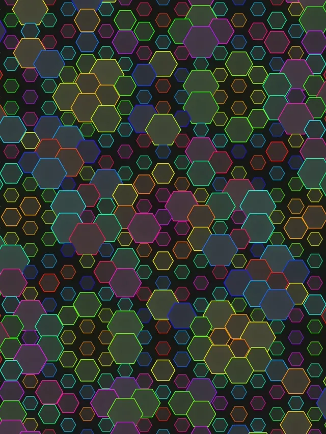 3:4 iPad Portrait 60fps Hexagon Screensaver | VJ Loop Motion Background Neon