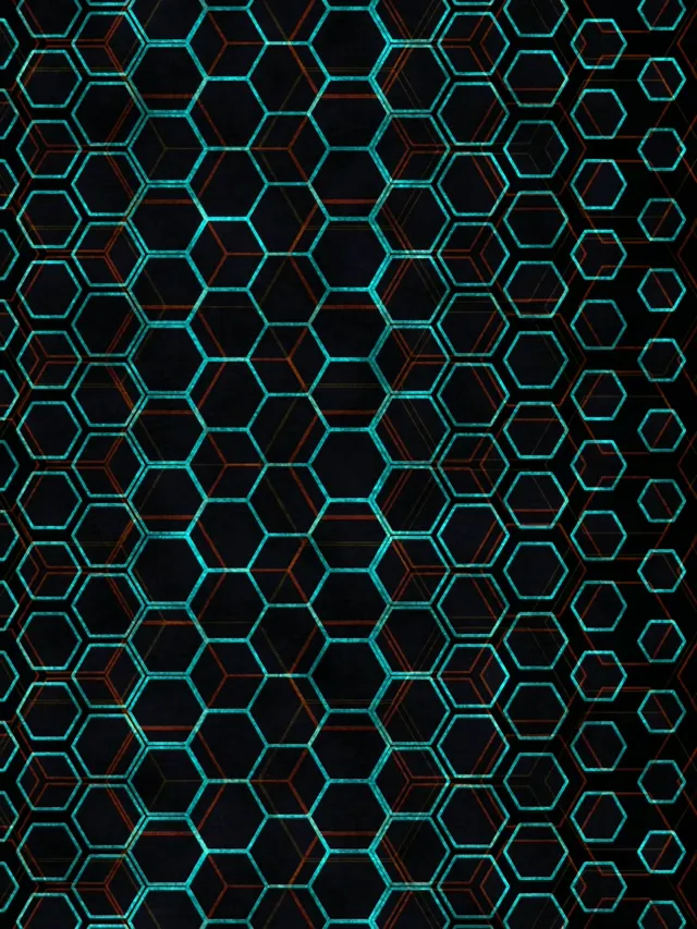 3:4 iPad Portrait 60FPS Neon Hexagon Screensaver | Cyan VJ Animation Live Wallpaper