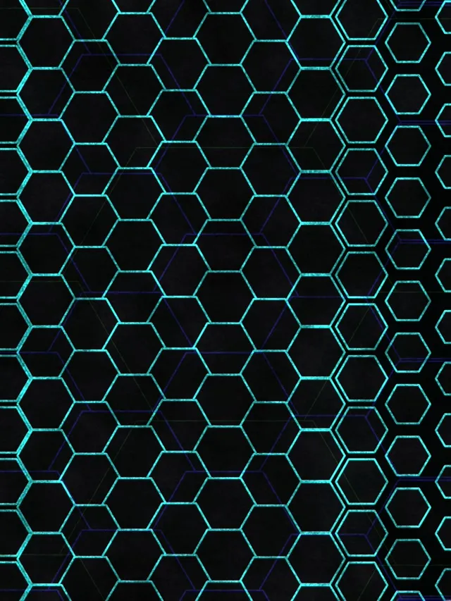 3:4 iPad Portrait 60fps Screensaver Neon Tunnel Background Cyan Shapes