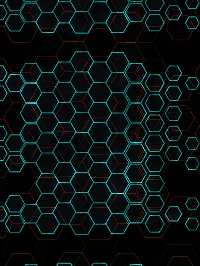 3:4 iPad Portrait 60fps screensaver neon tunnel live wallpaper cyan hexagons