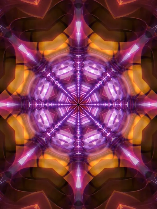 3:4 iPad Portrait 60fps screensaver neon tunnel magenta mandala vj