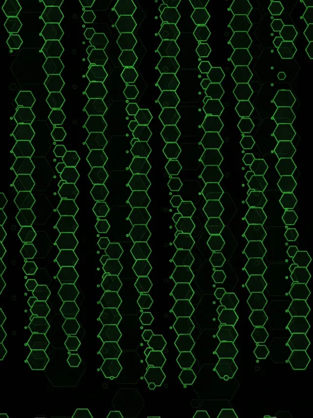 3:4 iPad Portrait 60fps Screensaver Neon Tunnel VJ Animation Green Hexagons