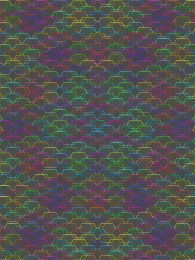 3:4 iPad Portrait 60fps Screensaver Neon Tunnel VJ Animation Hexagon Lights