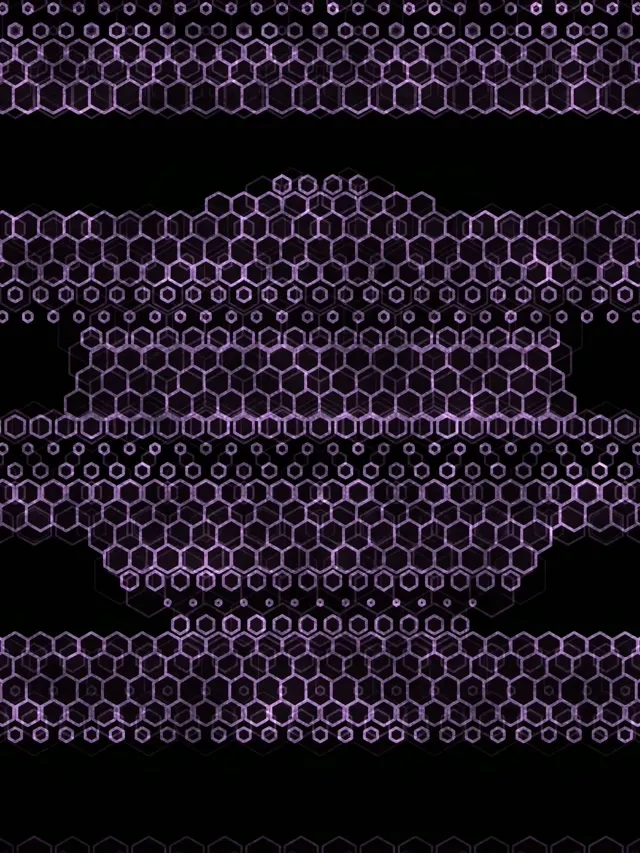 3:4 iPad Portrait 60fps Screensaver Neon Tunnel VJ Animation Purple Hexagon