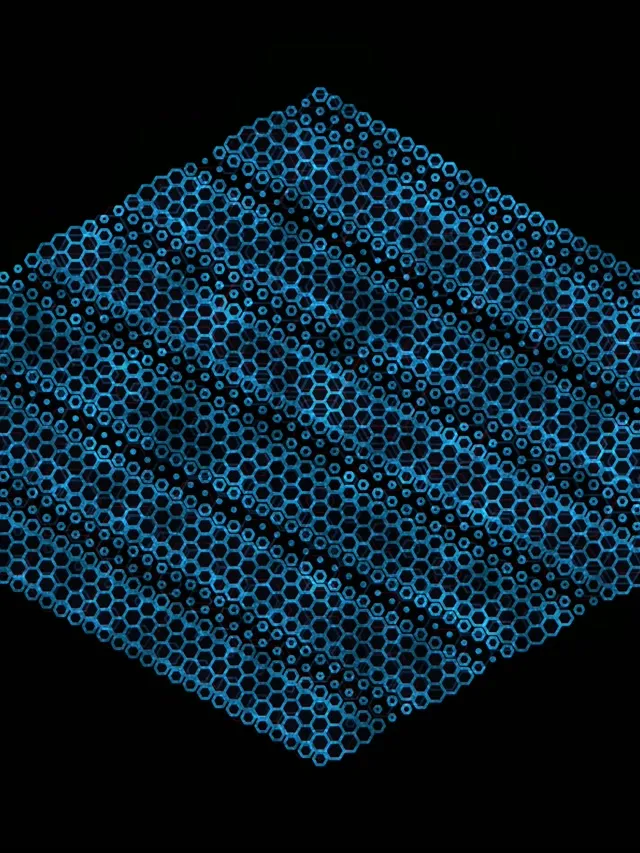 3:4 iPad Portrait 60fps Screensaver Neon Tunnel VJ Loop Blue Hexagon Vertical