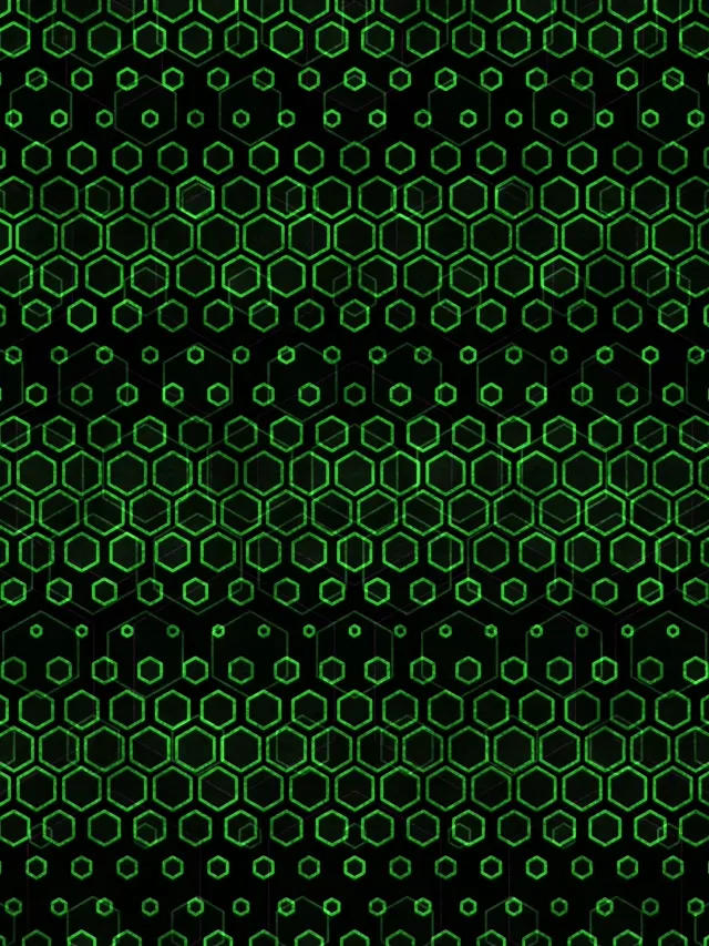 3:4 iPad Portrait 60fps Screensaver Neon Tunnel VJ Loop Green Hexagon Glow
