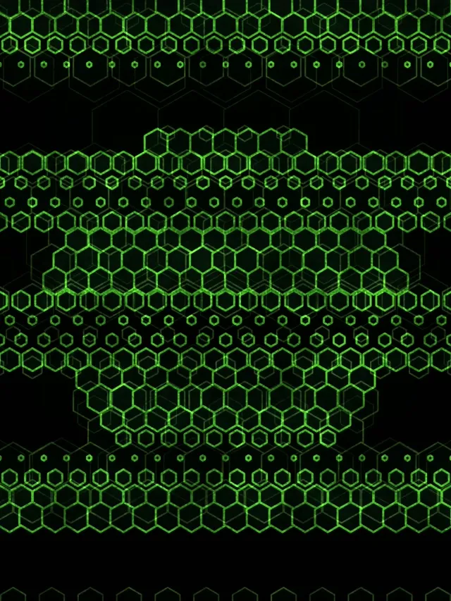 3:4 iPad Portrait 60fps Screensaver Neon Tunnel VJ Loop Green Hexagons