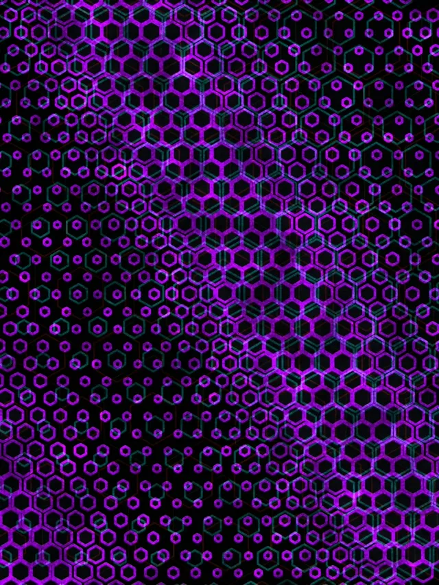 3:4 iPad Portrait 60fps Screensaver Neon Tunnel VJ Loop Purple Hexagon Glow