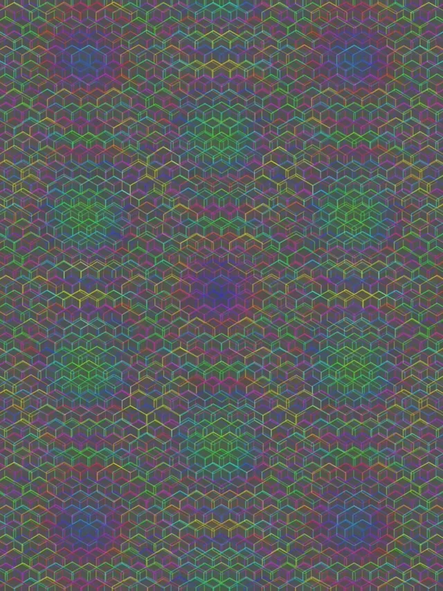 3:4 iPad Portrait 60fps Screensaver | Pulsing Indigo Hexagon Animation