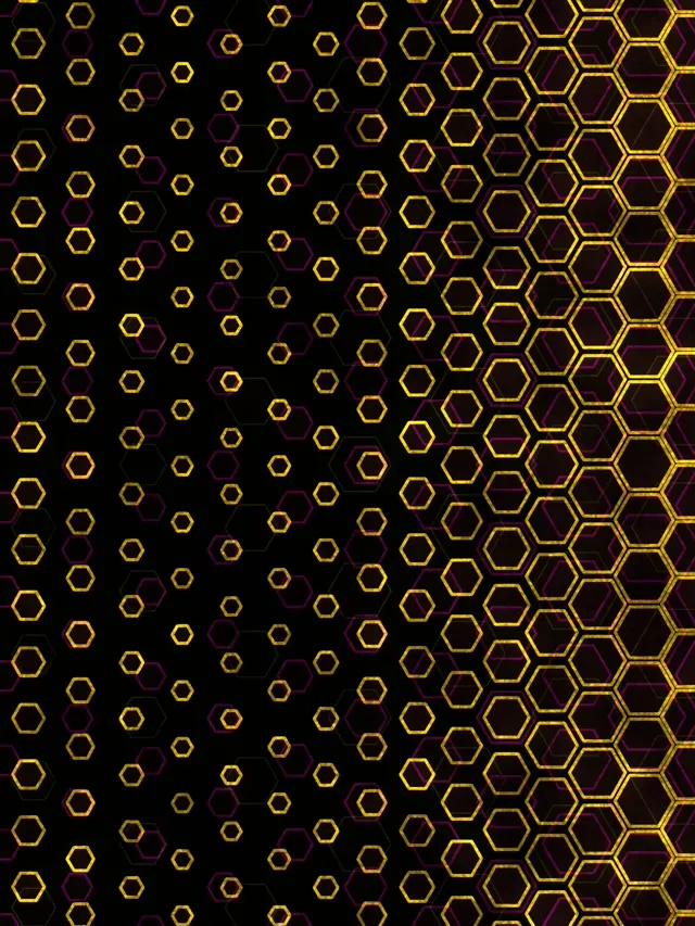 3:4 iPad Portrait Golden Hexagon Tunnel 60fps Screensaver | Background