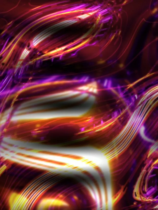 3:4 Tall 60fps Neon Tunnel Screensaver | Luminous Purple Orange Flowing Ribbon Visual Vj