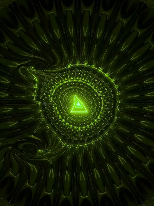 3:4 Vertical 60fps Screensaver Neon Tunnel Hypnotic Triangle Vortex Live Wallpaper