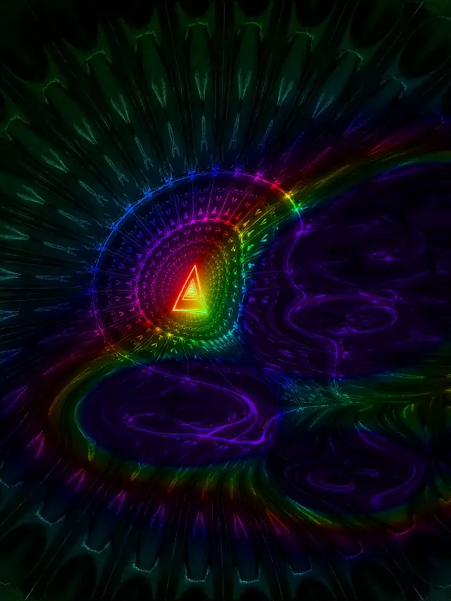 3:4 Vertical 60fps Screensaver Neon Tunnel Rainbow Eye Vortex Live Wallpaper