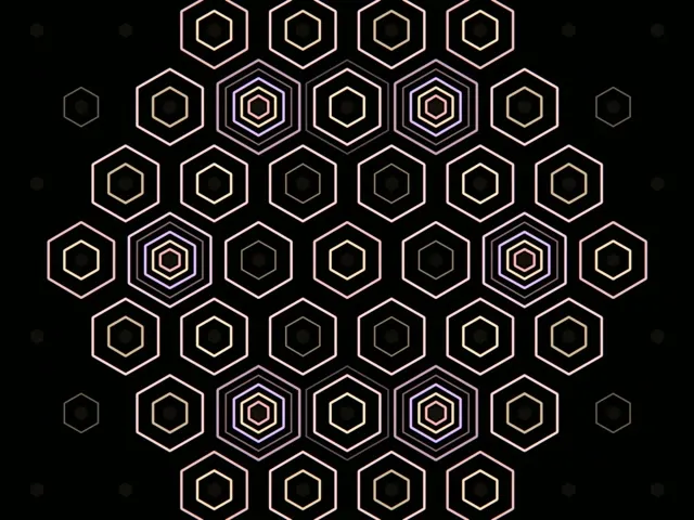 4:3 Classic | 60fps Hexagon Geometric Motion Loop Screensaver Broadcast