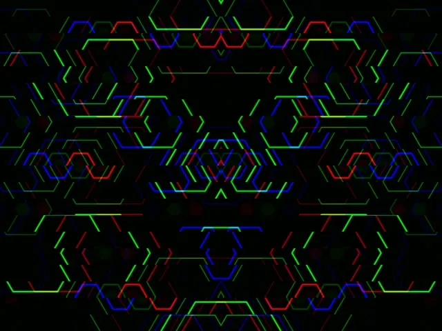 4:3 Classic 60fps Neon Hexagon Geometric Broadcast Motion Background
