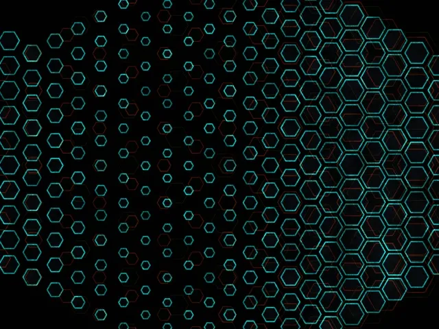 4:3 Classic 60fps Screensaver Neon Tunnel Motion Background Hexagon Pattern