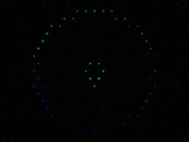 4:3 Classic | 60fps Screensaver VJ Loop - Glowing Hexagon Network Motion