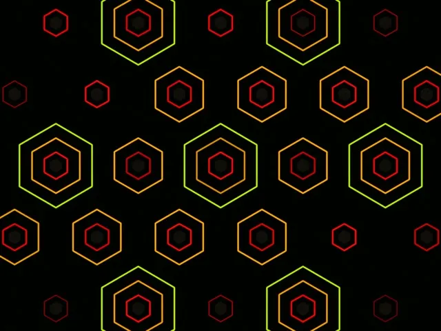 4:3 Classic | Bright Hexagons Dark Background 60fps Screensaver Loop