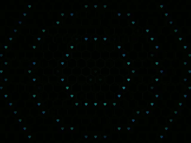 4:3 Classic | Cyan Falling Hearts 60fps Screensaver Live Loop