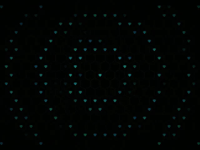 4:3 Classic | Cyan Hearts Animation 60fps Screensaver VJ Loop