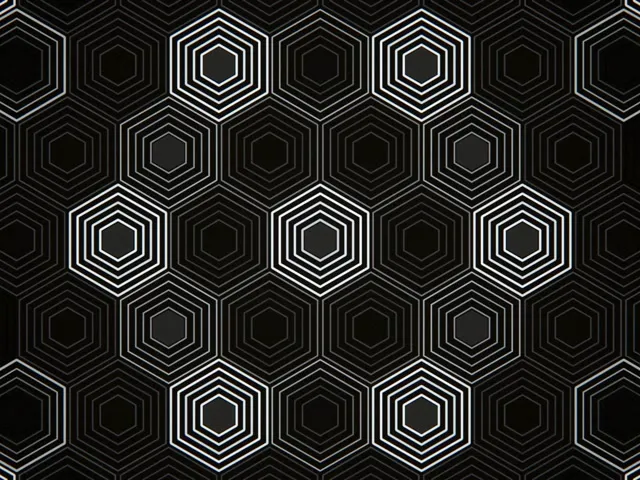 4:3 Classic | Geometric Pulsing Hexagon 60fps Motion Screensaver