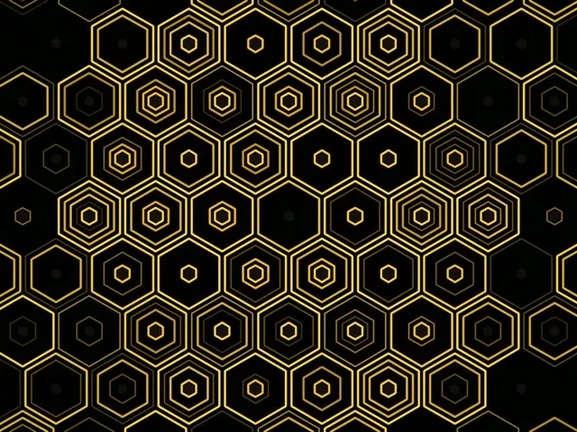 4:3 Classic Gold Hexagon 60fps Motion VJ Loop Screensaver