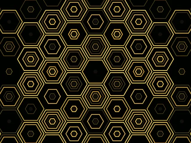 4:3 Classic | Golden Hexagon Geometric 60fps Screensaver Live Wallpaper