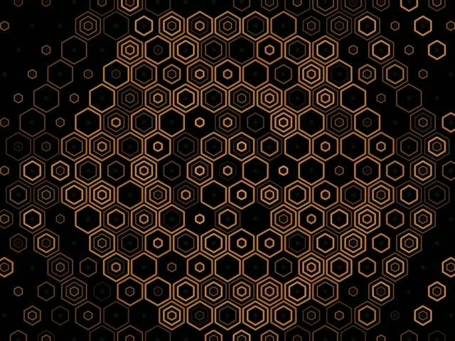 4:3 Classic Golden Hexagon Network 60fps Screensaver VJ Loop