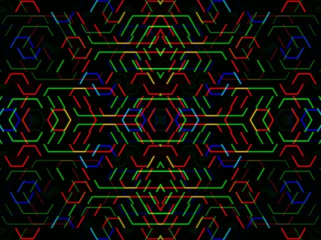 4:3 Classic | Neon Geometric Hexagon 60fps Motion Background