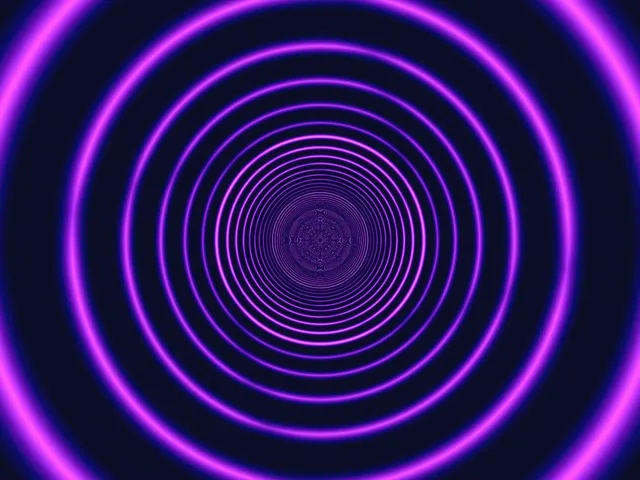 4:3 Classic | Neon Glowing Circles 60fps Screensaver - Purple Magenta Tunnel