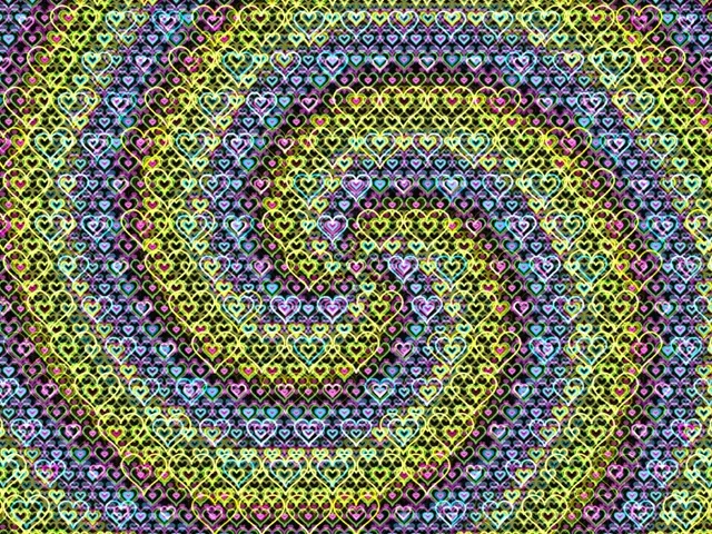 4:3 Classic | Neon Heart Pattern 60fps Screensaver VJ Motion