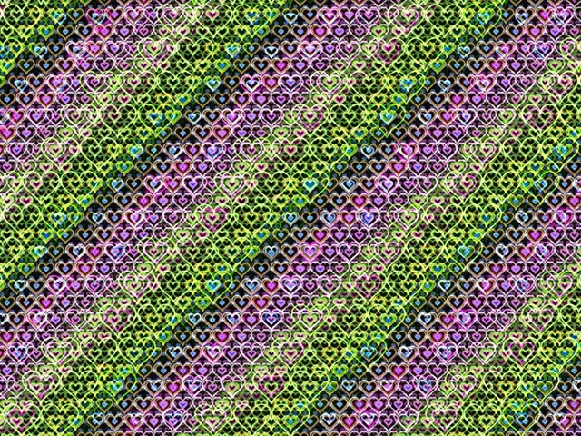 4:3 Classic | Neon Heart Pattern 60fps VJ Loop Screensaver Background