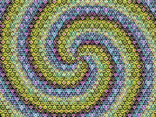 4:3 Classic | Neon Hearts 60fps Motion Background Screensaver Loop