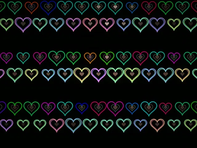 4:3 Classic | Neon Hearts 60fps Motion Background Screensaver VJ Loop