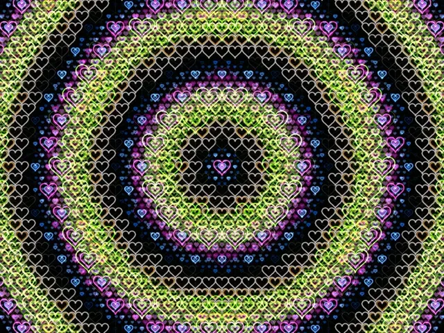 4:3 Classic | Neon Hearts 60fps Screensaver Backdrop Loop